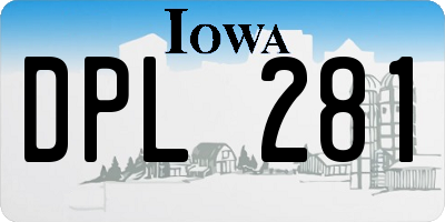 IA license plate DPL281