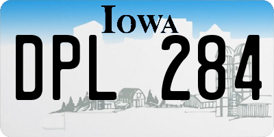 IA license plate DPL284