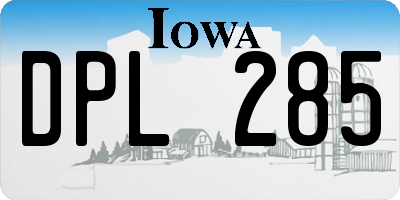 IA license plate DPL285