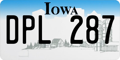 IA license plate DPL287