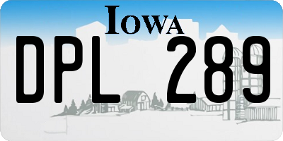 IA license plate DPL289