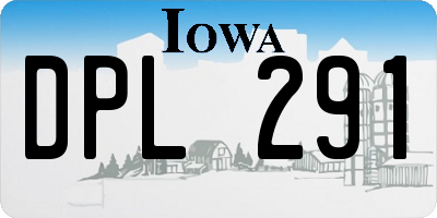 IA license plate DPL291