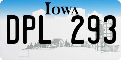 IA license plate DPL293