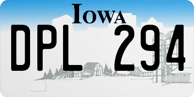 IA license plate DPL294