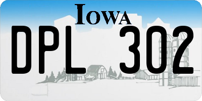 IA license plate DPL302