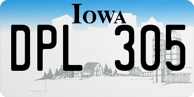 IA license plate DPL305