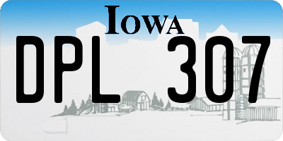 IA license plate DPL307