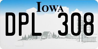 IA license plate DPL308