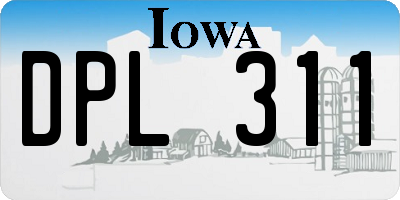 IA license plate DPL311