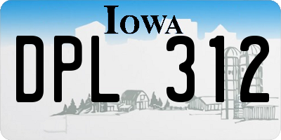 IA license plate DPL312