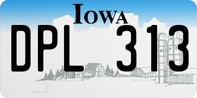 IA license plate DPL313