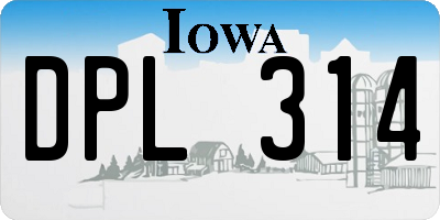 IA license plate DPL314