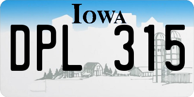 IA license plate DPL315