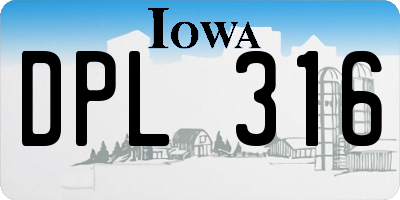 IA license plate DPL316