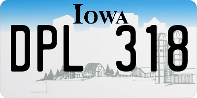 IA license plate DPL318