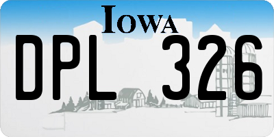 IA license plate DPL326