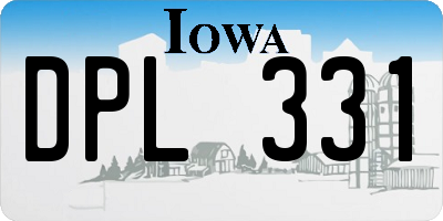 IA license plate DPL331