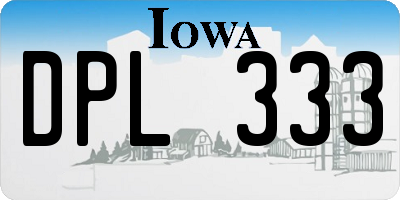 IA license plate DPL333