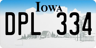 IA license plate DPL334