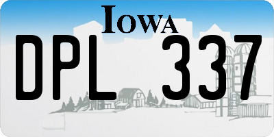 IA license plate DPL337