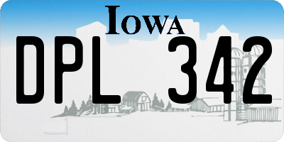 IA license plate DPL342