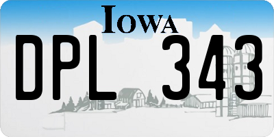 IA license plate DPL343