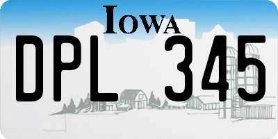 IA license plate DPL345