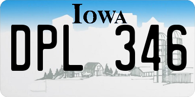 IA license plate DPL346