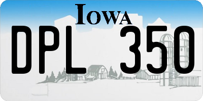 IA license plate DPL350