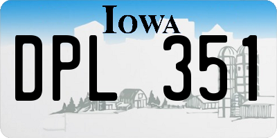 IA license plate DPL351