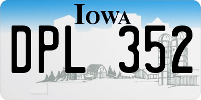 IA license plate DPL352