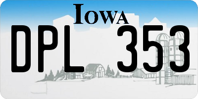 IA license plate DPL353