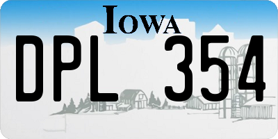 IA license plate DPL354