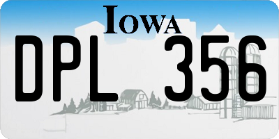 IA license plate DPL356