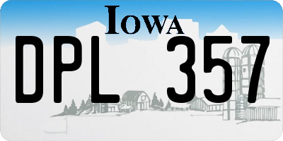 IA license plate DPL357