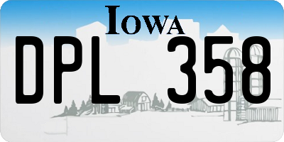 IA license plate DPL358
