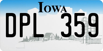IA license plate DPL359