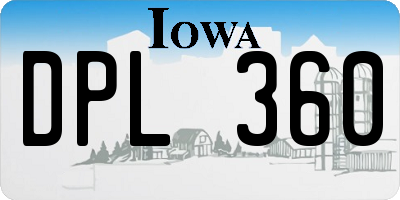 IA license plate DPL360