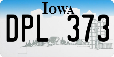 IA license plate DPL373