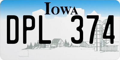 IA license plate DPL374