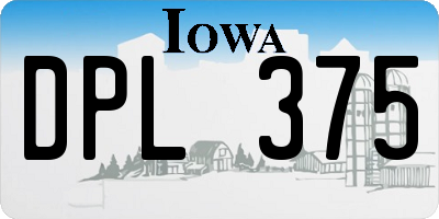 IA license plate DPL375