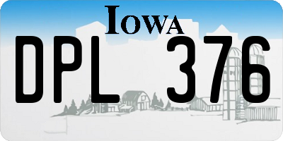 IA license plate DPL376