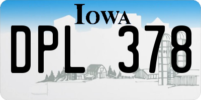 IA license plate DPL378