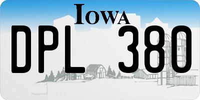 IA license plate DPL380