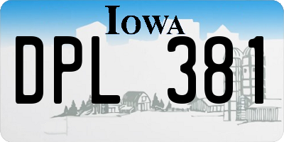 IA license plate DPL381