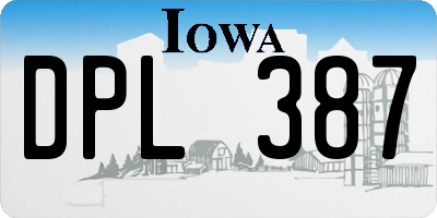 IA license plate DPL387