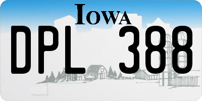 IA license plate DPL388