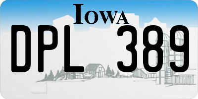 IA license plate DPL389