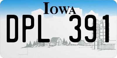 IA license plate DPL391