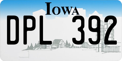 IA license plate DPL392